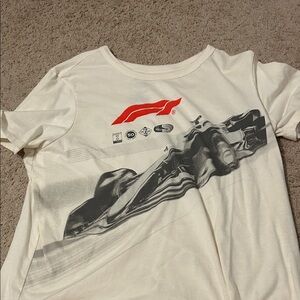 Hybrid Apparel White Tee with Red Accents